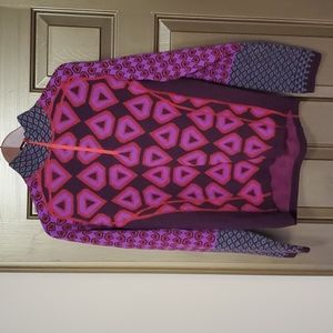 Title Nine zip neck ski sweater. Purple and burgundy Size L